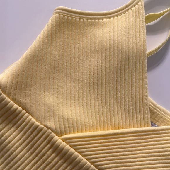Yellow Ribbed Crop Top - Picture 4 of 5